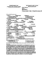 Đề khảo sát chất lượng Tiếng anh lớp 11 - Năm học 2016-2017 - Trường THPT Trường Chinh